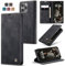 owlhold Handyhülle für iPhone 16 Pro Hülle Premium Lederhülle Weiches Vintage-Nubukleder Faltbare Ständer Schutzhülle Kartenfach Standfunktion stoßfest klapphülle iPhone 16 Pro -Schwarz
