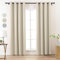 L.Z.E Vorhänge Verdunkelung Beige, Creme Abdunkelnde Gardinen Vorhang mit Ösen, 100% Verdunkelnde Gardinenschal für Schlafzimmer und Wohnzimmer, 225 cm Lang, 2er Set Leinenoptik Blickdicht Ösenvorhang