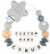 Kowlone Clip Ciuccio con Nome Personalizzata Catenella Portaciuccio Mamma Papà Porta ciuccio per Bambini(Grigio)