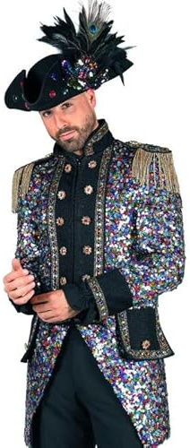 CREATIV DISCOUNT NEU Herren-Kostüm Karnevalsjacke Pailletten-King, Gr. M