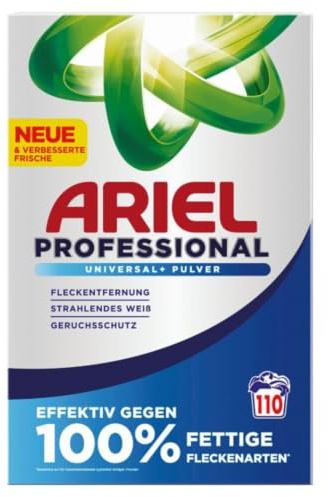 Ariel Professional Waschpulver Waschmittel Universal+, bekämpft alle Arten von Fettflecken, für den professionellen Gebrauch