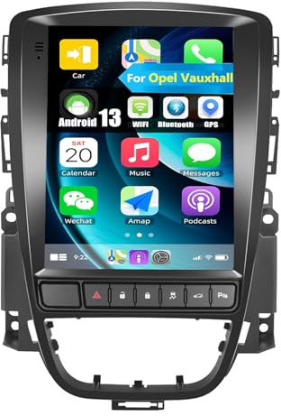 CAMECHO 4+64G Android 15 Car Stereo with Wireless Carplay Android Auto for Opel Vauxhall Astra j/Buick Excelle 2009-2014 with Sat Nav, 9.7 Inch Touch Screen Support RDS/FM Bluetooth Reversing Camera