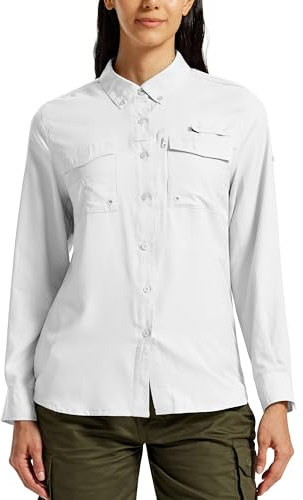 MoFiz Camisa para Mujer Blusa UPF50+ Funcional Camisa de Senderismo para Exteriores