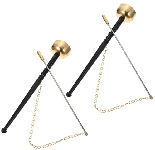 Alipis 2 Stück Traditionelle Buddhistische Kupfer percussion glocke Handlich Verschleißfest Glatte Oberfläche für Meditation Yoga Gebet in Tempeln und Zuhause Kleiner Gong mit Stabilem