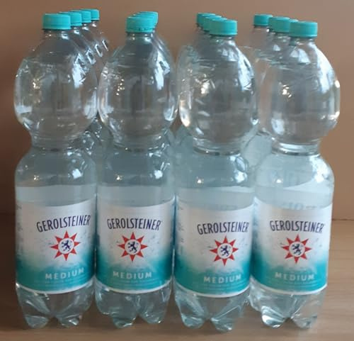 Medium Mineralwasser von Gerolstein, Natürliches Mineralwasser, 16 Flaschen x 1,5L, inkl. Einwegpfand