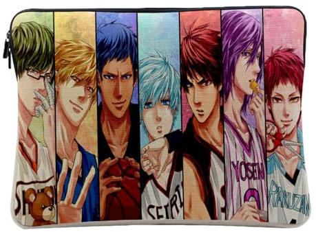 Housse Ordinateur et Tablette Aspect Lin - Kuroku S Basket Shonen Manga Japon - 14-15 Pouces Pochette de Protection PC Portable Imprimé en France