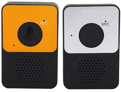 Walmeck Wireless Intercom Doorbell, 1000ft Range, 8 Volume Levels, LED Flash, 4 Ringtones, Two Way, Water Resistant for Home Outdoor Office, Simple Press to Talk