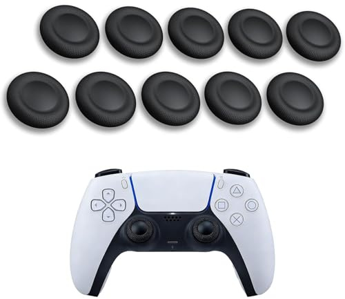 Lot de 10 Capuchons de joysticks pour Manette de PS5/PS4 - Capuchons en Silicone pour Joystick Antidérapants - Texture Laser - Résistants à l'usure - pour Manette de PS5/PS4 Controller,xbox360