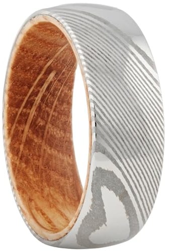 HOLZKERN Herren-Ring Edelstahl Sumo Eiche/Damast sumo-eiche-damast