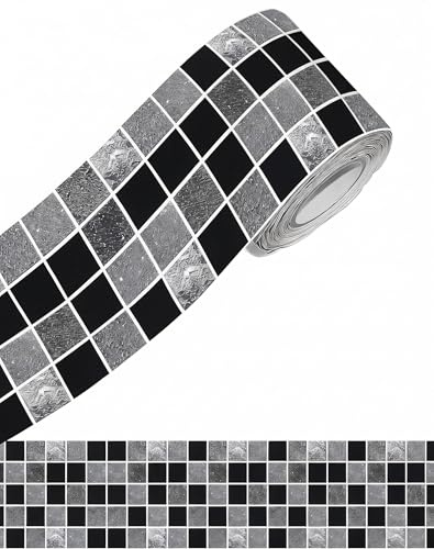 Peel and Stick Mosaic Wall Border Self Adhesive Wallpaper Textured Trim