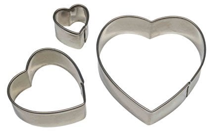 PME SH251 Lot de 3 Emporte Pièces Cœur, Acier Inoxydable, Argent, 6 x 1.2 x 6 cm SH251