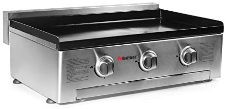 FireFriend BQ-6395 Parrilla de Gas, Tres quemadores, Acero Inoxidable, Negro, 56.5 x 28 x 78 cm