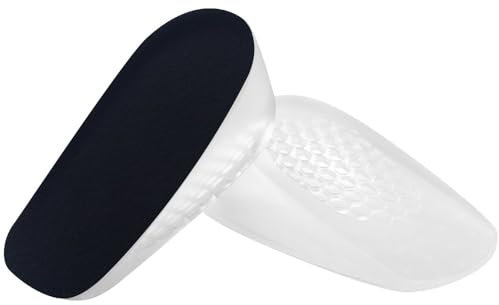 Soumit Invisibile Altezza Aumentato Metà Solette Nero (Aggiungere 3cm), Morbido Antiscivolo Autoadesivo Soletta, Confortevole Indietro Tacco Inserire, Silicone Gel Metà Pastiglie