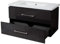 Mendler Premium Waschbecken + Unterschrank HWC-D16, Waschbecken Waschtisch, Hochglanz 90cm - schwarz