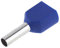 SeKi 17222 Zwillingaderendhülsen 2x2,5mm², blau, 100 Stk. Zwillings Aderendhülse, 2,5mm²