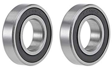 sourcing map 2STK 6901-2RS Kugellager Rillenkugellager Bearing Skateboard Bearings Rollenlager Skateboard Kugellager Doppelt Abgedichteter Chromstahl Z2 ABEC1 12 mm x 24 mm x 6 mm