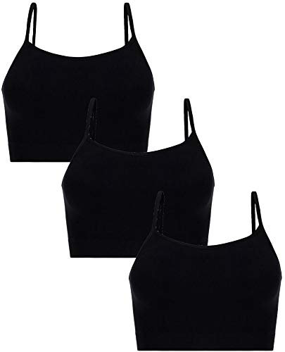 UnsichtBra Damen 3er Set Bustier BH ohne Bügel | Nahtlose Spaghettiträger Bralette | Bequem für Schlafen, Sport & Yoga | Weiche Mikrofaser | Atmungsaktive Unterwäsche (3 x Schw, 2XL)