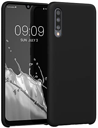 kwmobile Hülle kompatibel mit Samsung Galaxy A50 Hülle - Silikon Handy Case - Handyhülle weiche Oberfläche - kabelloses Laden - Schwarz