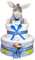 Windeltortenfee.de® - Windeltorte Junge Spieluhr Erik in blau - inkl. 42 Windeln | Geschenk zur Geburt | Taufgeschenk | Geschenk zur Babyparty (Spieluhr XL)