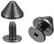 sourcing map 9x6mm Schraube Nieten Rückseite, 30 Sätze solide Leder Nieten für DIY schwarz