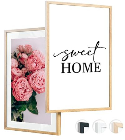 edihome, Marcos de Fotos A3, (2 Unidades), 29,7 x 42 cm, de Madera, Lamina Acrilica, para Título Universitario, Poster, Fotografias Boda, Comunión, Diplomas (Marrón - 2 Unidades)