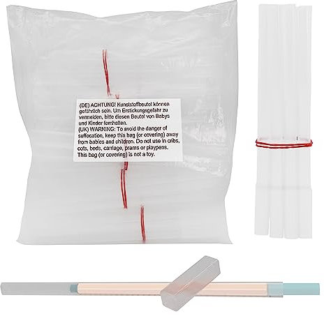 Idena Kunststoffhülsen mit Deckel, 100 Röhrchen mit Verschluss, Reagenzgläser Plastik, Wasserrörchen für Blumen, Proberöhrchen, Versandrohre