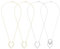 FINGERINSPIRE 4 Stück Rhombus Ringhalter Halskette 46 cm Silberfarben Goldene Farbe Lange Ringhalter Halsketten Aus Zinklegierung Mit Edelstahlketten Schmuck Für Hochzeit Verlobung Mutter Ehefrau