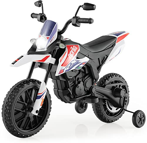 COSTWAY 12V Kids Ride on Motorcycle, Battery Powered Motorbike with Light, Music, Wireless Function, Electric Vehicle Toy for Boys Girls (White+Black)