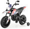 COSTWAY 12V Kids Ride on Motorcycle, Battery Powered Motorbike with Light, Music, Wireless Function, Electric Vehicle Toy for Boys Girls (White+Black)