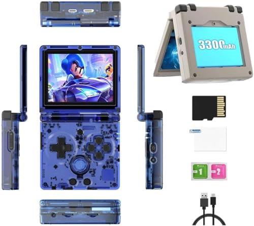 NULA RG35XX SP Retro Handheld Game Console, 64G Preinstallato 5000 Giochi 3.5 pollici IPS Mini Flip Video Player Sistema Linux, Supporto WiFiBluetooth Multiplayer Online Battle