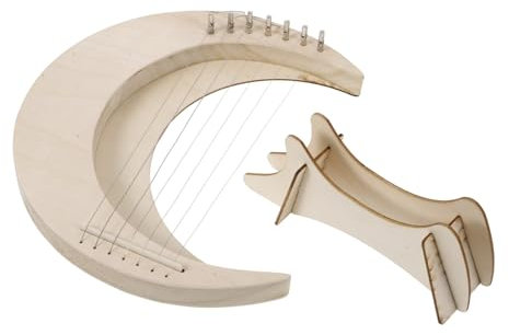 Toyvian Wooden Rya Lyre Harp - 7-String Musical Instrument for Beginners Portable Design Perfect for Kids and Music Lovers