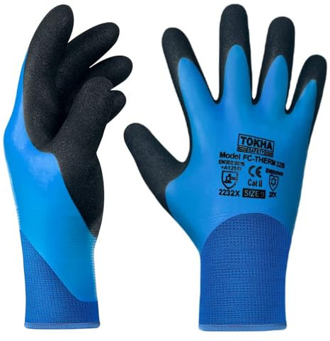 Waterproof Thermal Insulated Winter Work Gloves | Fully Latex Rubber Coated for Water Proof | Fleece Lining Freezer Gloves for Out Door Cold Weather, Car Washing, Fishing, Cleaning (Small (7))