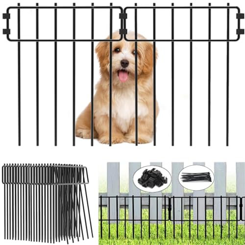 20 pk Clôture de jardin décorative, 42cm (h) x 33cm (l) x 20pk clôture extérieure en métal, clôture pour chien, clôture de panneau de bordure de jardin antirouille pour parterre de fleurs, Cour