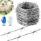 Mbsomnus Stacheldraht 1,8 mm x 9 m Stacheldraht Rolle Feuerverzinkt Stacheldraht Zaun mit Handschuhe Stacheln für Weidezau Gärten Balkon Hofmauern DIY Handwerk Baseballschläger