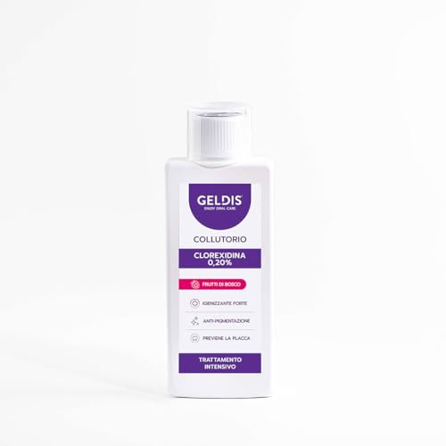 GELDIS Collutorio Clorexidina 200 ml – Collutorio Igienizzante Quotidiano Anti-Ingiallimento, Per Gengive Sensibili e Ortodonzia (200 ml, FRUTTI DI BOSCO, Clorexidina 0,20%)