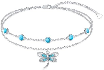 enjoylifecreative Libellen Armband 925er Sterling Silber türkisfarbenes Libellenarmband Schmuck Geschenke für Frauen