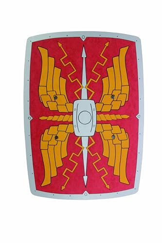 V A H - Stabiles, Robustes und gebogenes Holz-Römer-Schild für den Legionär Gladiator, Scutum Alexius [Geschichte spielend erleben | echtes Handwerk | Made in Germany]