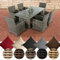 CLP Polyrattan Sitzgruppe Fontana Mit Polsterauflagen | Garten-Set: 1 Esstisch Mit Glasplatte und 6 Stühle, Farbe:grau-meliert, Polsterfarbe:Anthrazit