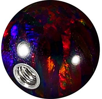 PIERCINGLINE Universelle Schraubkugel mit Gewinde SYNTH. OPAL Piercing Aufsätze Kugel Ersatz Schwarz 8 x 1,6 mm