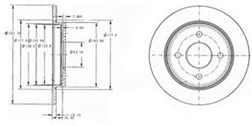 DELPHI BG3054C 2x Bremsscheiben Hinten Ø253mm voll für FORD Fiesta Mk6 Schrägheck (JA8, JR8) 1073756 V85BX2A315AB 1323621