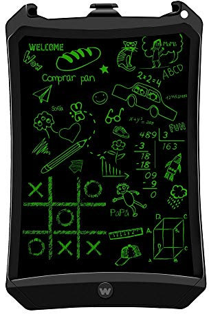 Woxter Smart Pad 90 Black - Pizarra electrónica, Tableta de escritura de 9, Tonalidad Verde, Sensor de presión (10-200g), pila CR2016, Imanes para Nevera, color negro