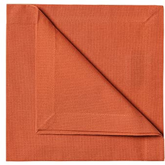 LINUM Robert 4er-Set Stoffservietten 45x45 cm, 100% Baumwolle, Maschinenwaschbar, Rostorange