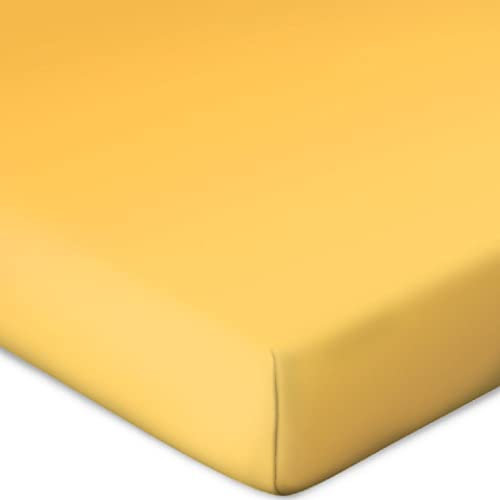 Bassetti Spannbetttuch für Boxspringtopper Uni Farbe Sonne Y6/066 Größe 90x190 100x220cm