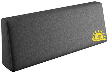 sunnypillow Palettenkissen mit abnehmbarem Bezug UV - beständig Outdoor/Indoor Kaltschaum Palettenauflage Palettenpolster Palettensofa Rückenkissen 120x40x20/10cm Anthrazit