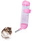 WishLotus Hamster Dispenser Bottle, No Drip Plastic Hanging Water Bottle Automatic Water Bottle Dispenser Cage Bowl with 2 Rolling Balls for Rabbit, Guinea Pig, Rat, Gerbil, Chinchilla (125ml, Pink)