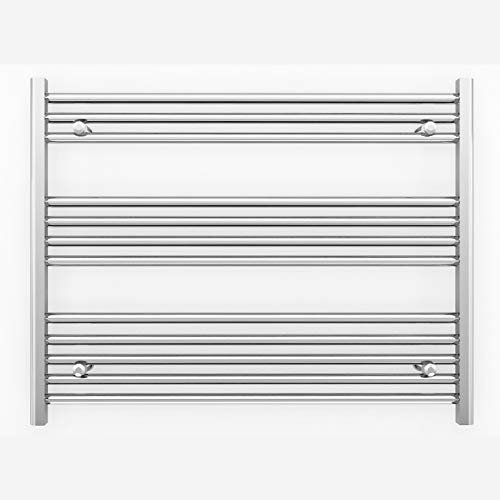 800mm Wide Flat Chrome Heated Towel Rail Radiator Designer Bathroom Radiator For Central Heating Designer (Elissa 800 / 700mm High)