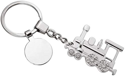SILBERKANNE Schlüsselanhänger mit Lokomotive und Chip 11x3,5 cm Premium Silber Plated edel versilbert. Fertig zum verschenken mit schicker Geschenkverpackung