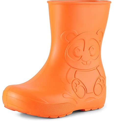 Ladeheid Stivali pioggia bambino e Bambina in EVA Stivaletti Pioggia per bambini in gomma e resistenti LA-CA-10 (Arancione (151c), 26/27 EU)