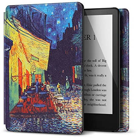 TNP Hülle für Kindle Paperwhite 11. Gen. 2021-6.8 Zoll Modell M2L3EK, Kindle Paperwhite Signature Edition, Schutzhülle aus hart-PC Case, mit Auto Einschlafen/Aufwachen Funktion, Nachtcafé
