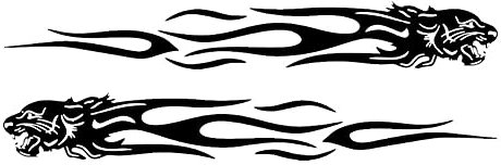 Ekakashop Aufkleber Autoaufkleber 3D Flamme Tiger Aufkleber Auto Emblem Sticker Auto Racing Aufkleber wasserfester Aufkleber Auto Styling Dekoration Aufkleber 20CM*3CM Schwarz